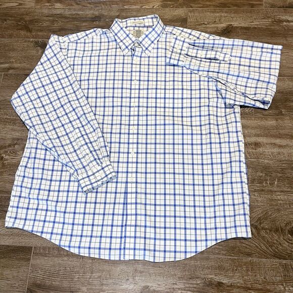 L.L. Bean Other - LL Bean Wrinkle & Stain Resistant Shirt XL Plaid Blue Button Down Long Sleeve